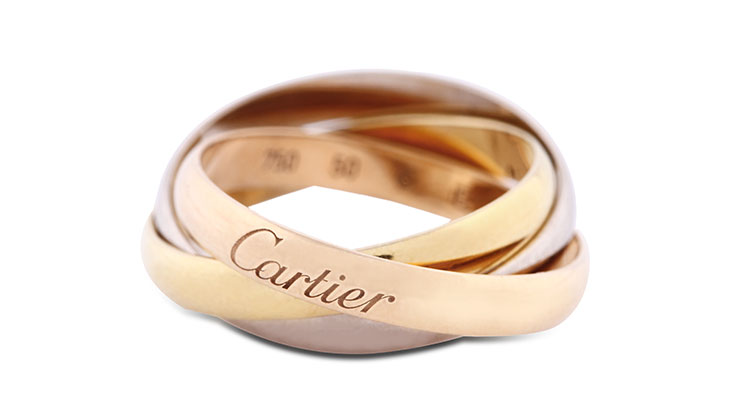 cartier(卡地亚)三色金戒指50