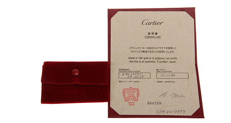 cartier(卡地亚) 白金戒指 60# pt950