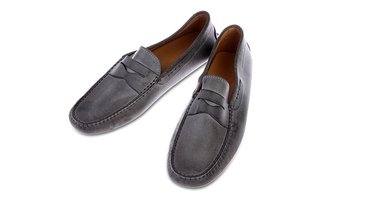 tod's(托德斯 男士铁灰色皮质豆豆鞋10#专柜正品