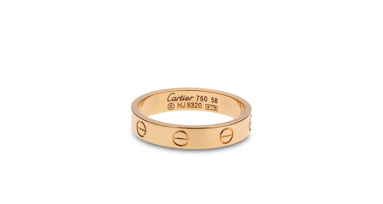 cartier(卡地亚 黄金窄版戒指 58