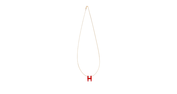 【hermes爱马仕 项饰/吊坠】hermes(爱马仕 红色金h椭圆扣项链【正品