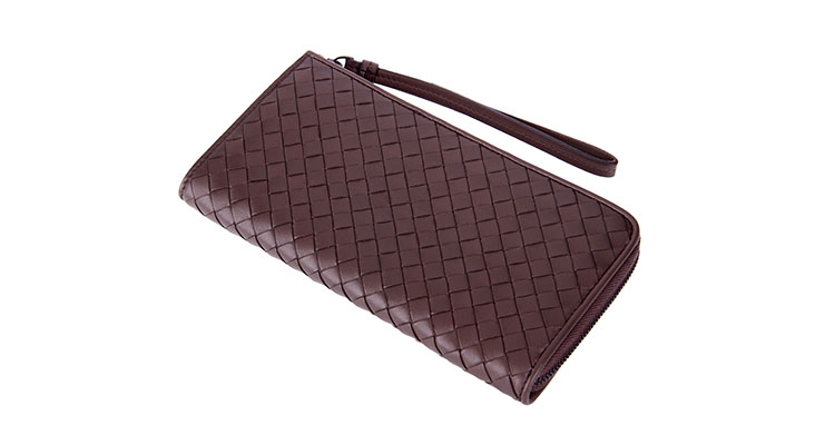 bottega veneta(葆蝶家) 灰色皮质长款钱夹