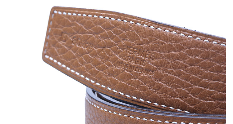 hermes(爱马仕) 拉丝金h扣黑/棕两面腰带80