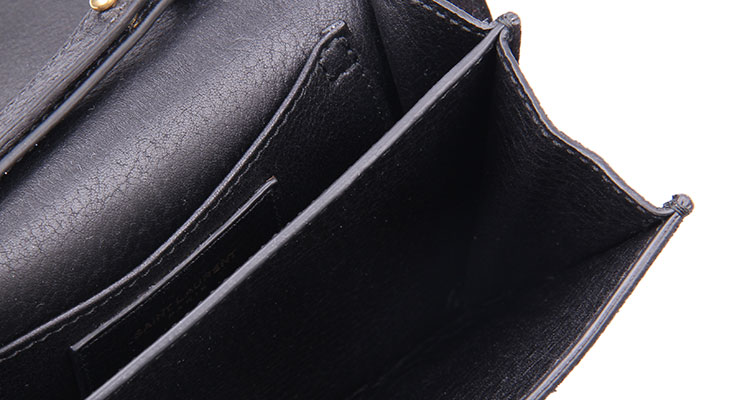 yves saint laurent(圣罗兰) 黑色翻毛皮金链小肩包