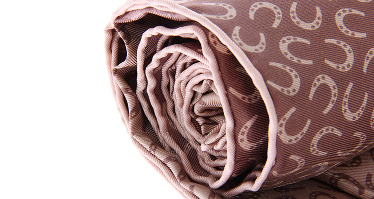 hermes爱马仕粉色马蹄印90丝巾