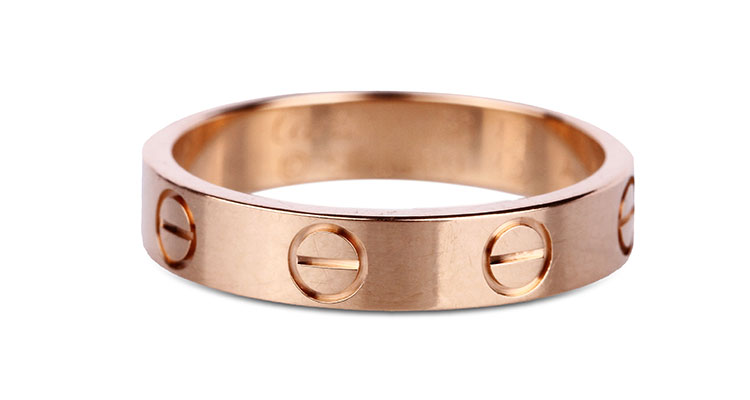 cartier(卡地亚) love系列玫瑰金窄版戒指49