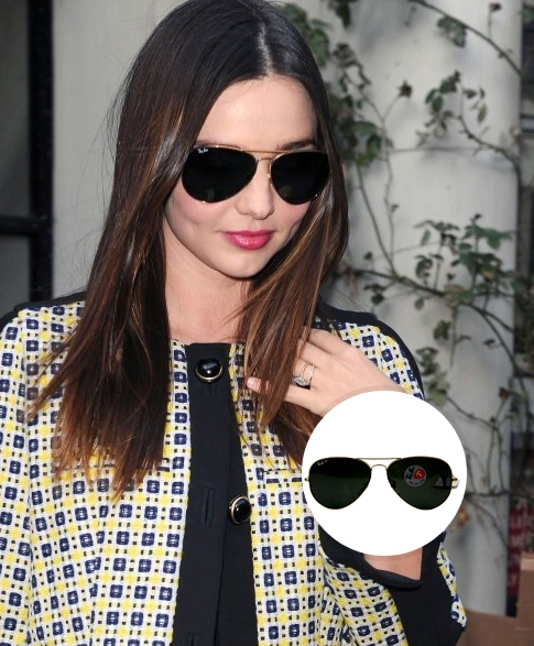 米兰达·可儿 rayban飞行员系列蛤蟆镜 shop now