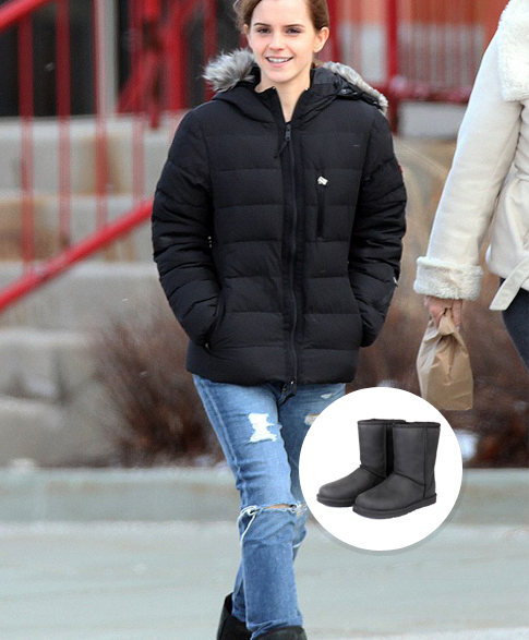 英国演员艾玛·沃特森 ugg(ugg) 黑色经典高筒雪地靴 shop now