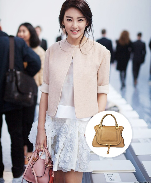 话题女星张雨绮 chloe(克洛伊)牛皮拉链手提包 shop now