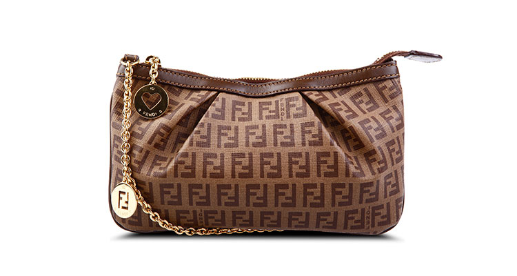 fendi 芬迪棕色pvc女式小单肩包