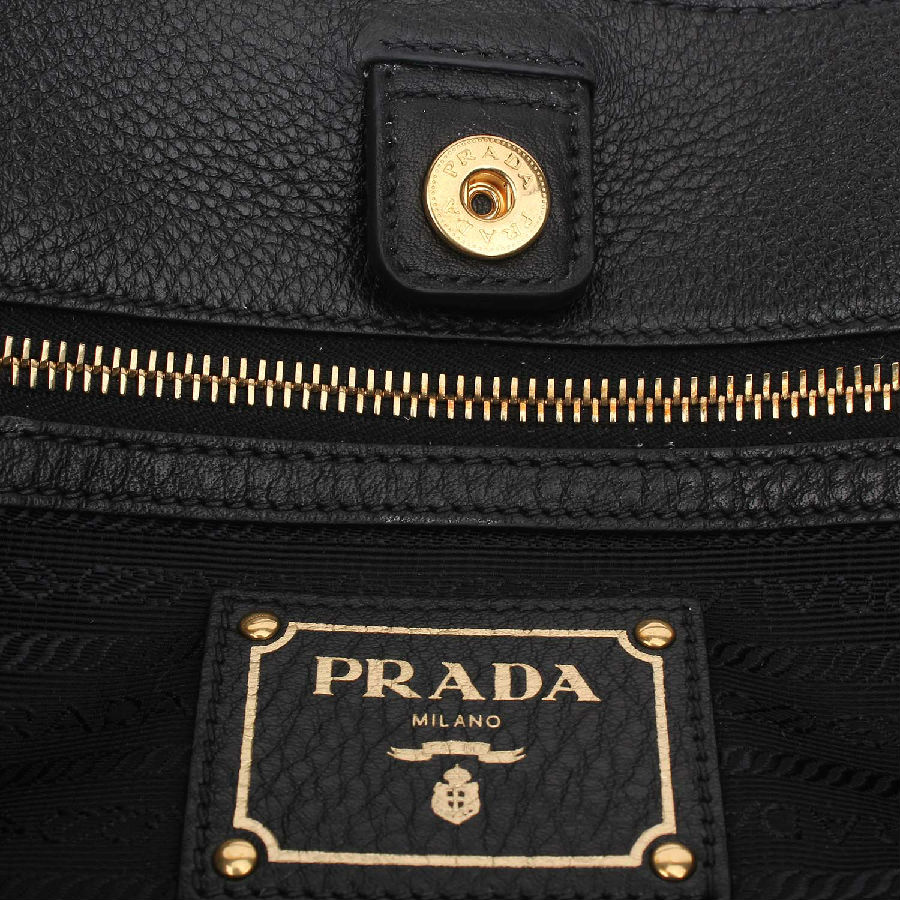 prada/普拉达 女款荔枝纹牛皮黑色手提/肩背包 bn2317